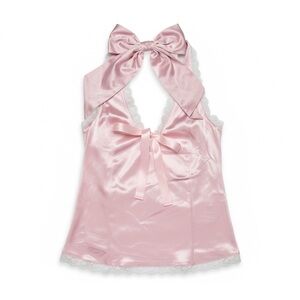 New women’s Paris Hilton Pink Satin Halter neck tank top X-Large